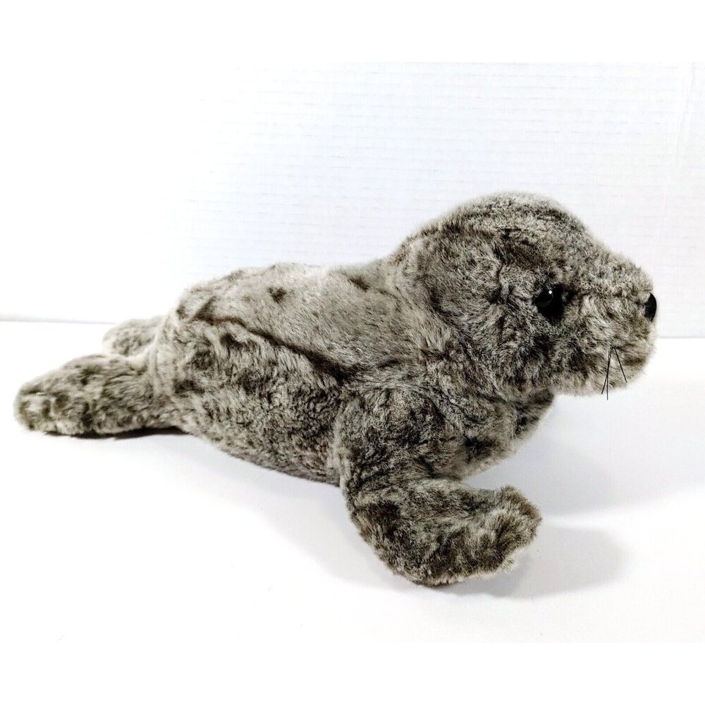 Douglas The Cuddle Toy Gray Monk Seal Realistic Plush Stuffed Animal 13"